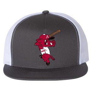 Ribby at Bat YP Snapback Flat Bill Trucker Hat- Charcoal/ White